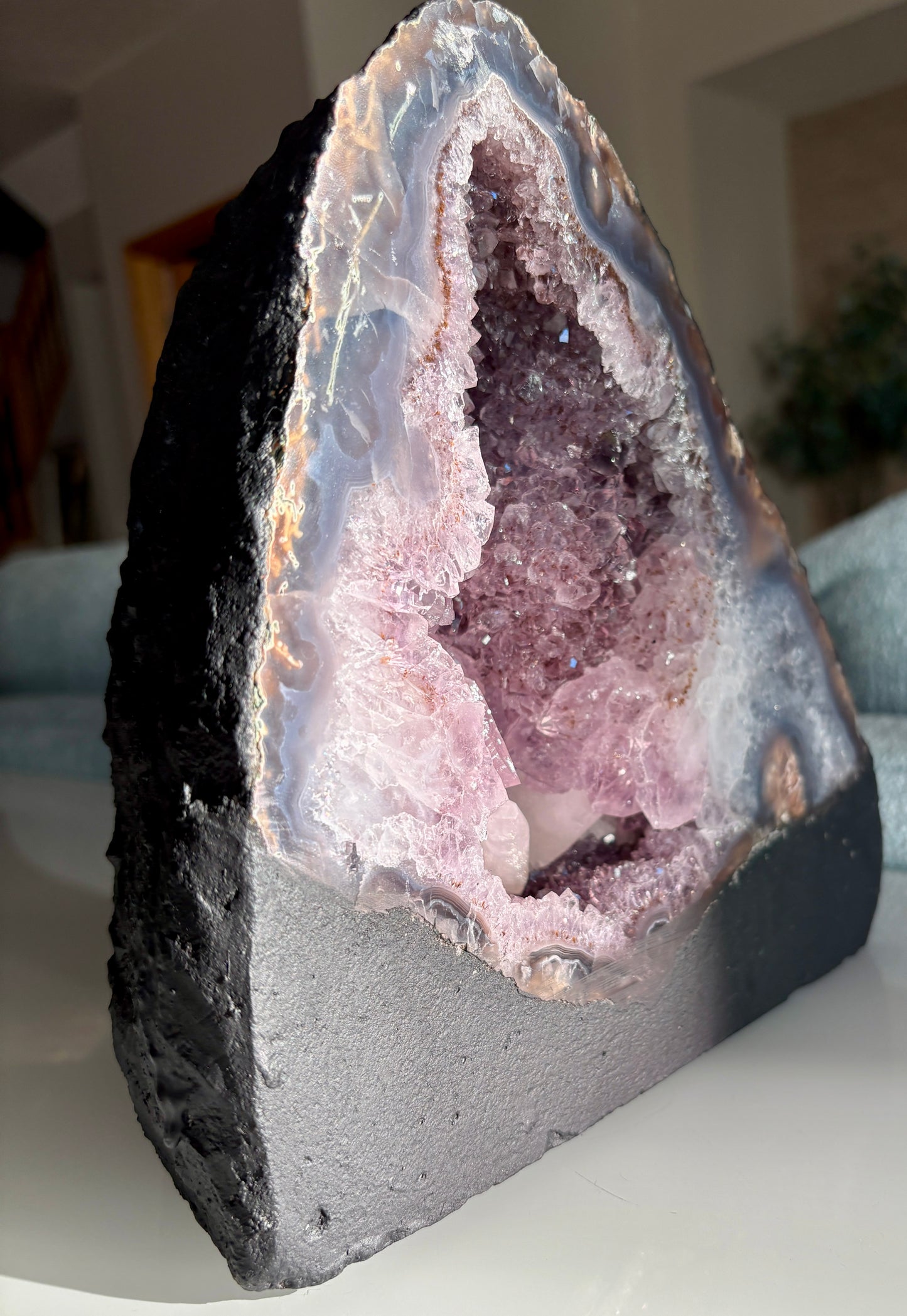 Gorgeous Amethyst Cathedral with Calcite from Brazil