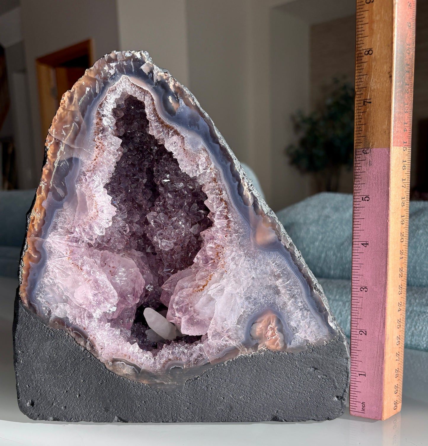 Gorgeous Amethyst Cathedral with Calcite from Brazil