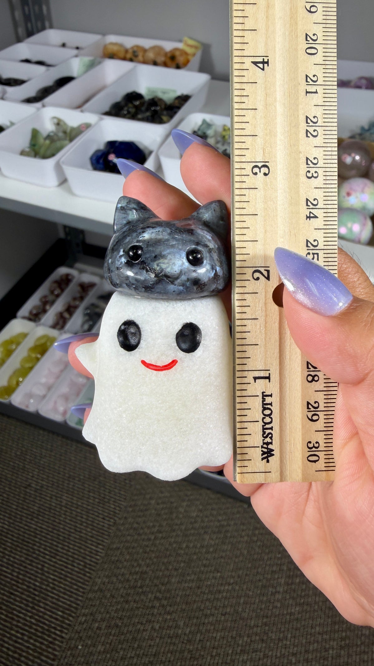Adorable Ghost with Larvikite Kitty | Opt 9