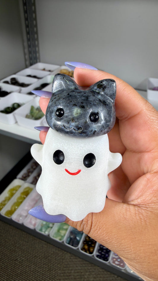 Adorable Ghost with Larvikite Kitty | Opt 4