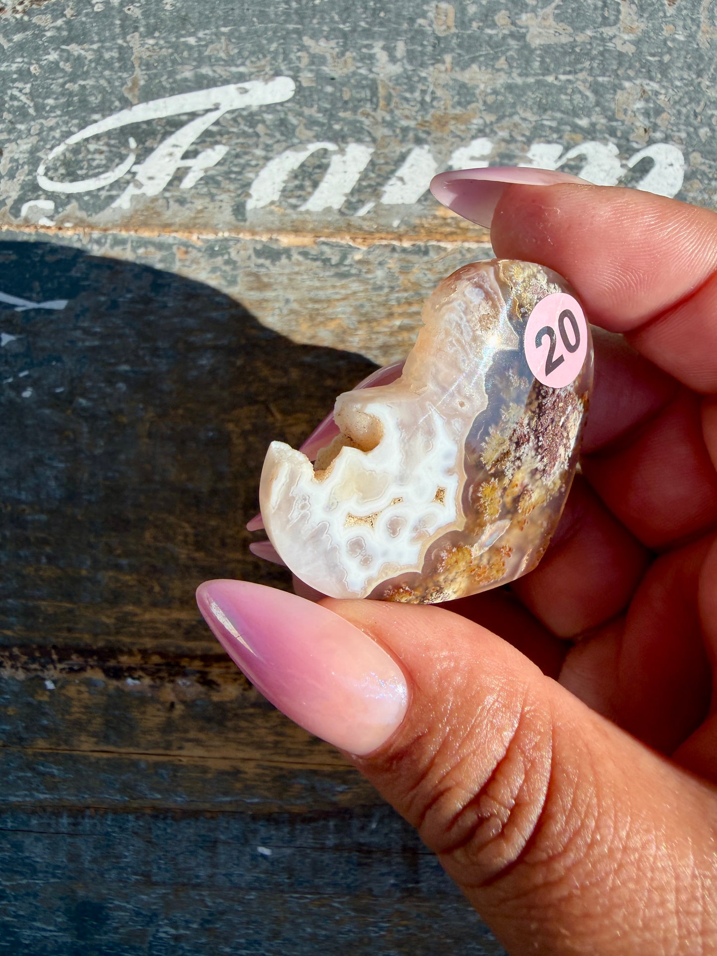 Gorgeous Indonesia Moss Agate Small Heart (Flat Back) | Opt 20 | Size - 1.5"