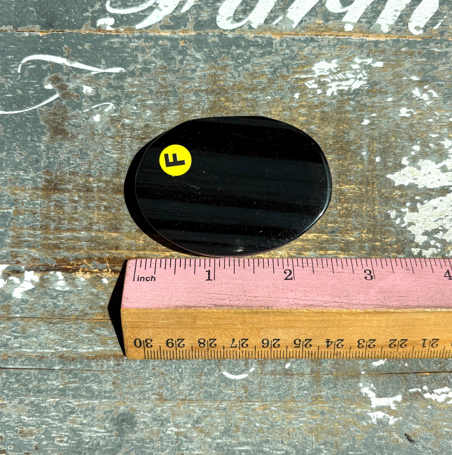 Gorgeous Midnight Lace Obsidian Palm Stone from Armenia | F