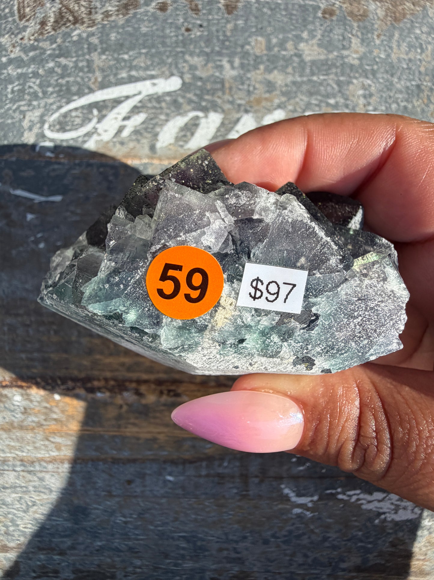 Gorgeous Cubic Dark Blue/Purple Fluorite Specimen coated in Pyrite | China | Opt 59