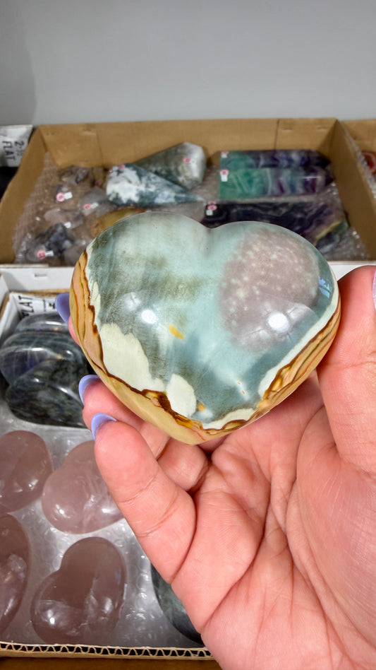 Gorgeous Polychrome Jasper Heart | Opt 35