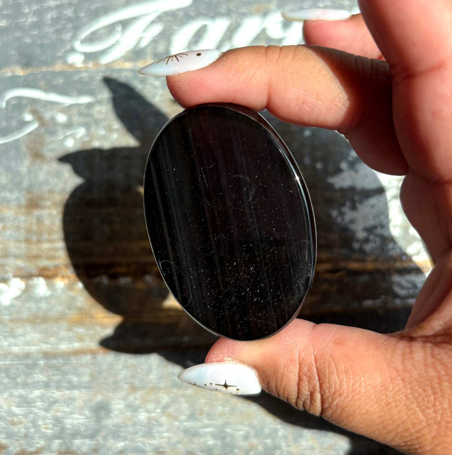 Gorgeous Midnight Lace Obsidian Palm Stone from Armenia | Z