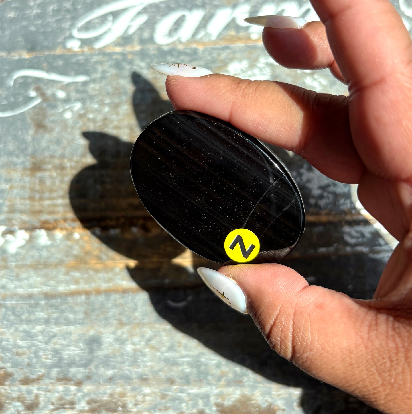 Gorgeous Midnight Lace Obsidian Palm Stone from Armenia | Z