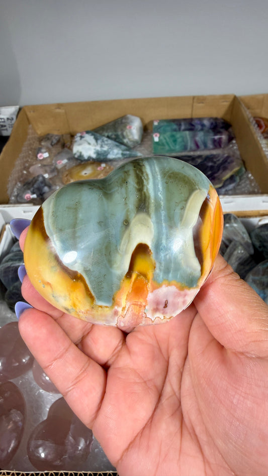 Gorgeous Polychrome Jasper Heart | Opt 37