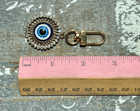 Evil Eye Circle Shape Clip Keychain