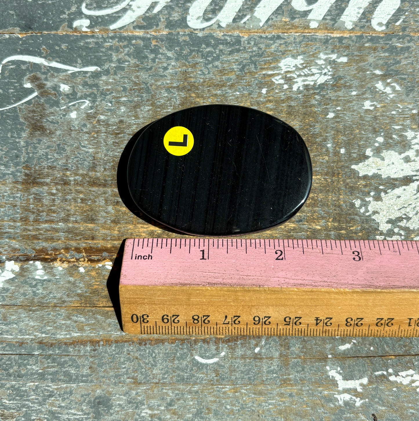 Gorgeous Midnight Lace Obsidian Palm Stone from Armenia | L