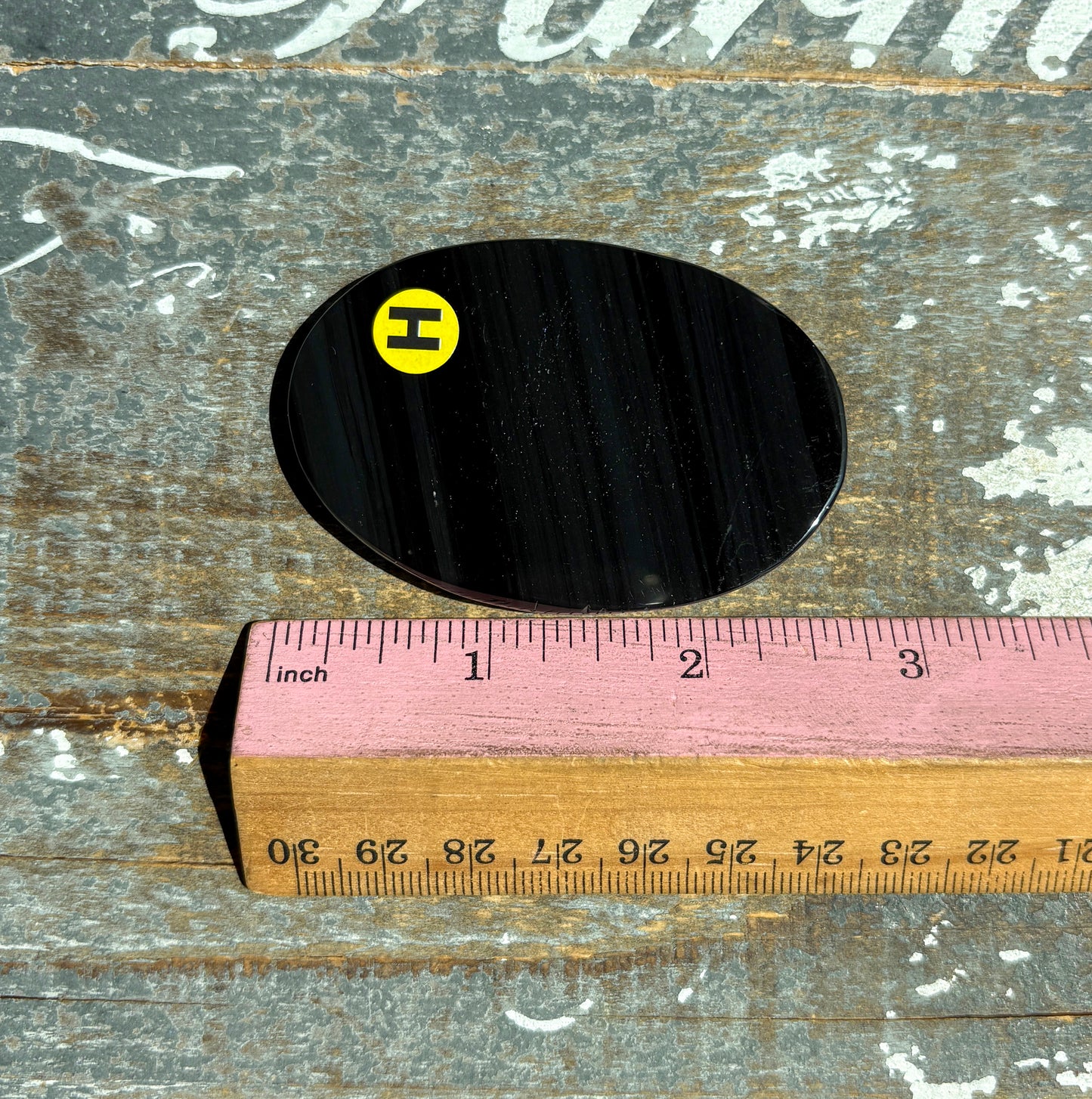 Gorgeous Midnight Lace Obsidian Palm Stone from Armenia | H