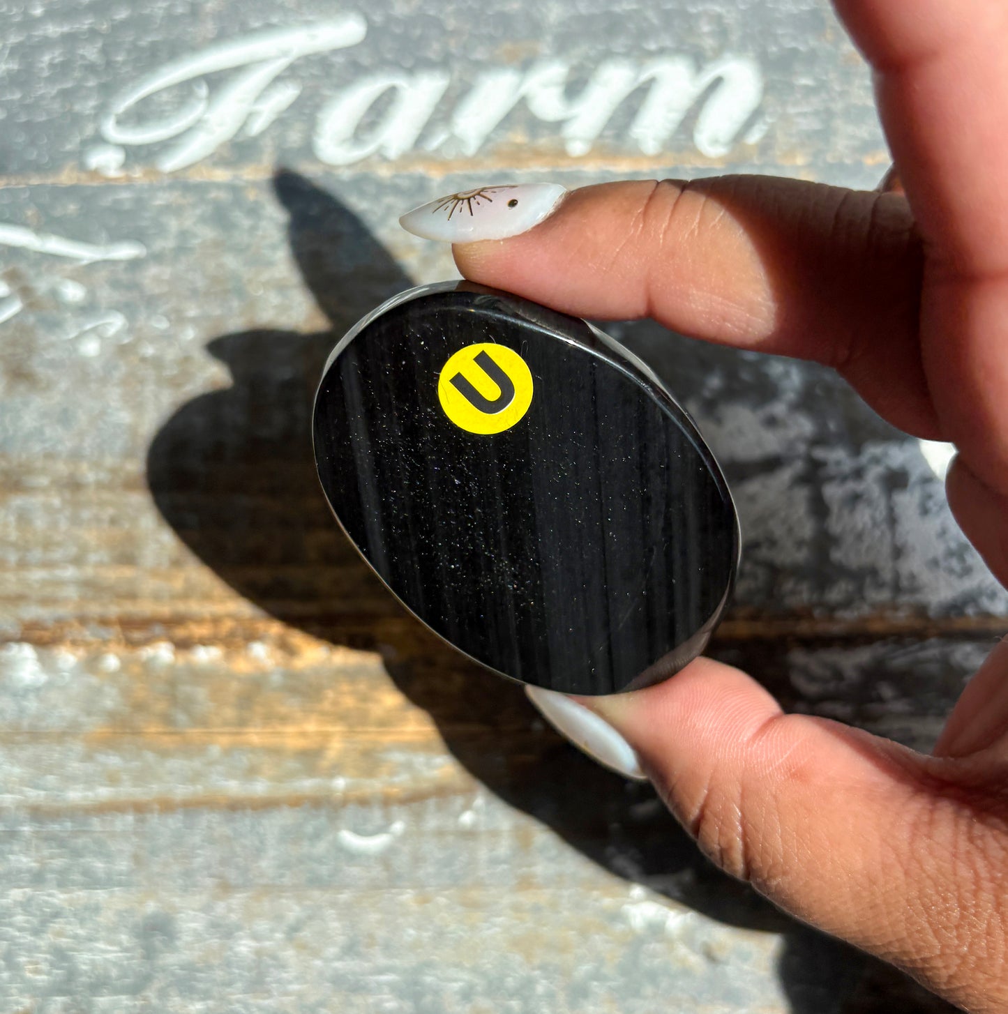 Gorgeous Midnight Lace Obsidian Palm Stone from Armenia | U