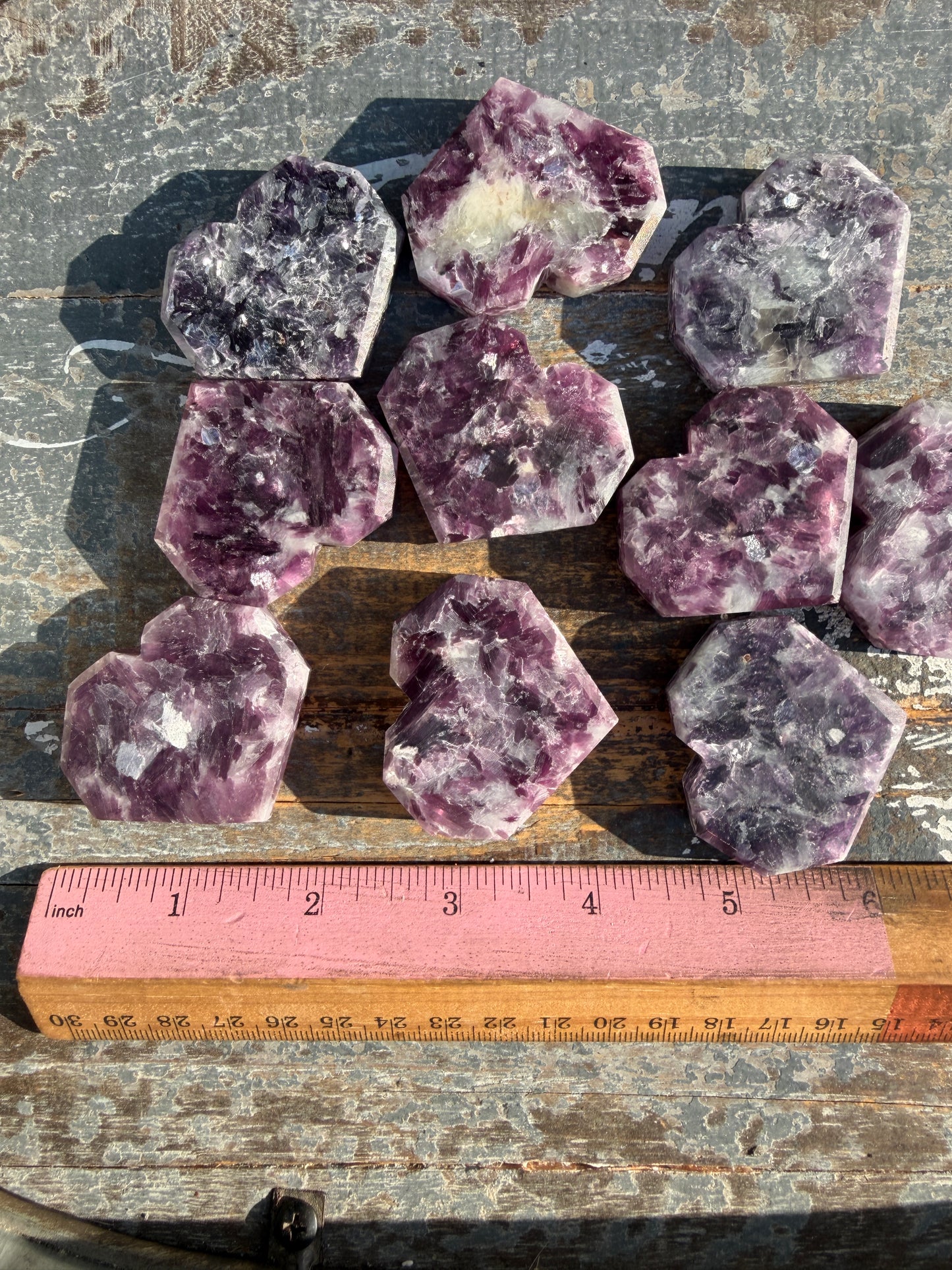One (1) Faceted Lepidolite Heart | Intuitvley Chosen