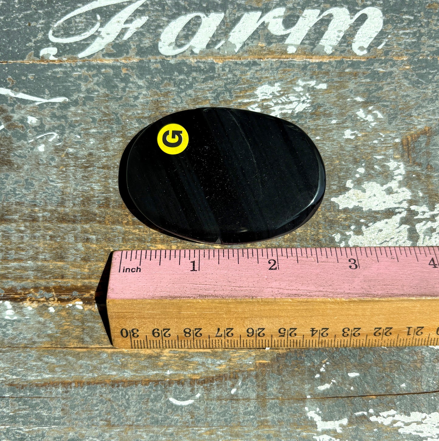 Gorgeous Midnight Lace Obsidian Palm Stone from Armenia | G