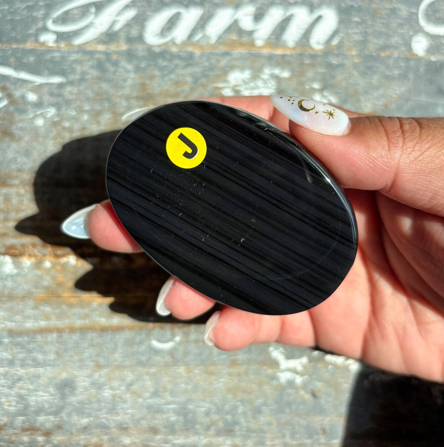Gorgeous Midnight Lace Obsidian Palm Stone from Armenia | J