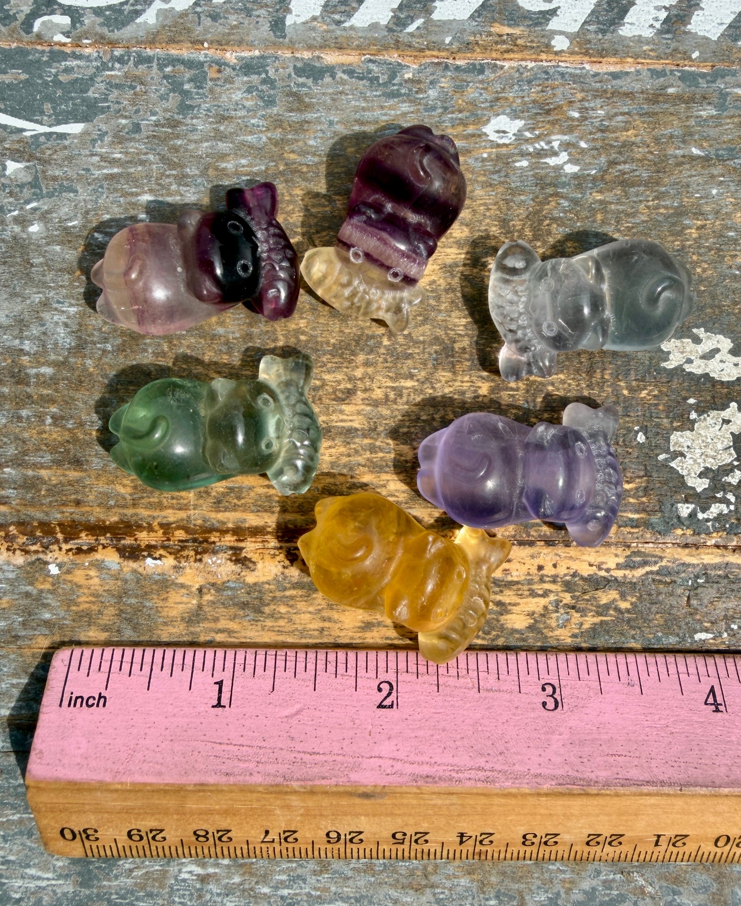 One (1) Rainbow Fluorite Kitty with Fish | Intuitively Chosen