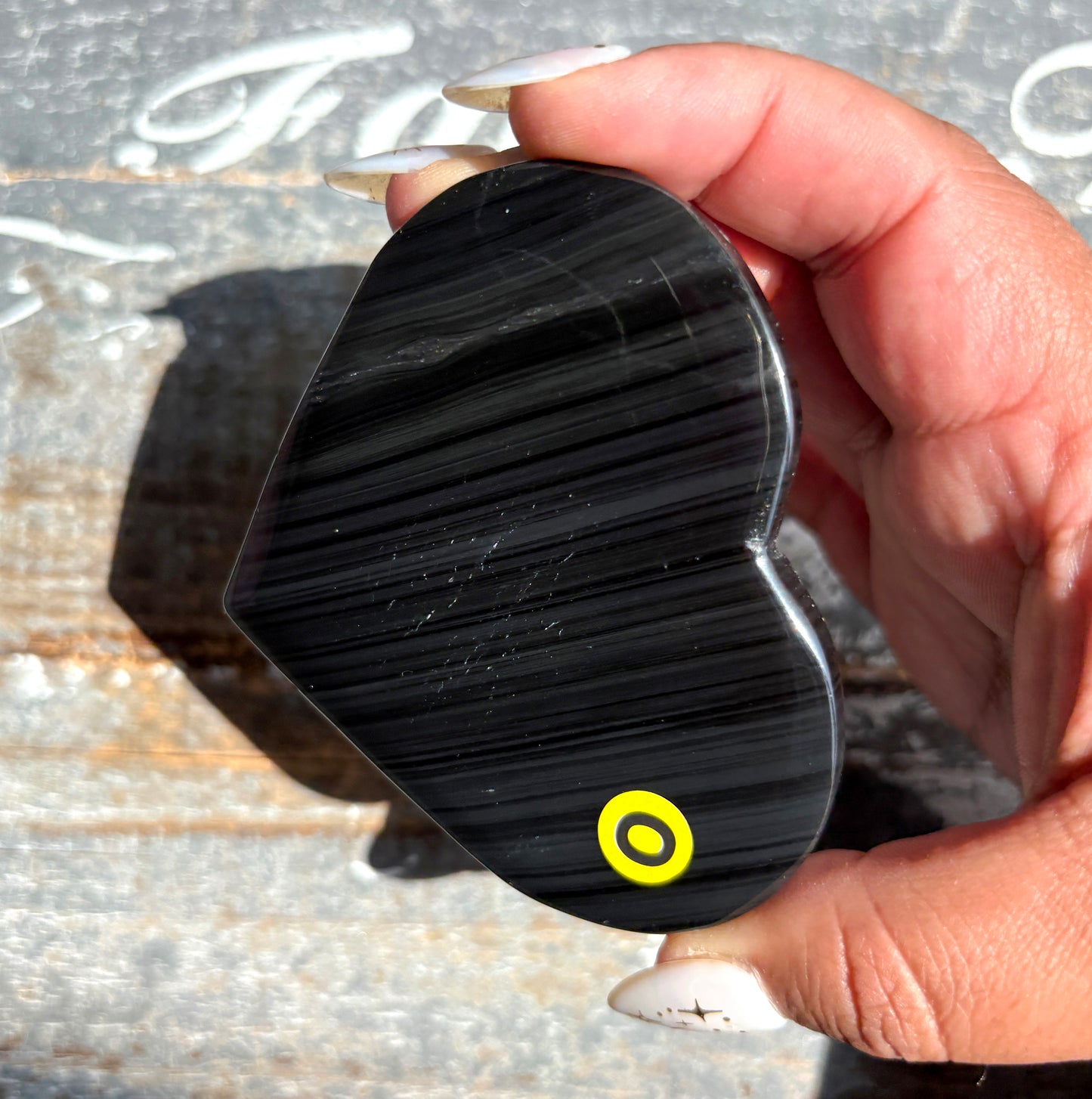 Gorgeous Midnight Lace Obsidian Heart from Armenia | O