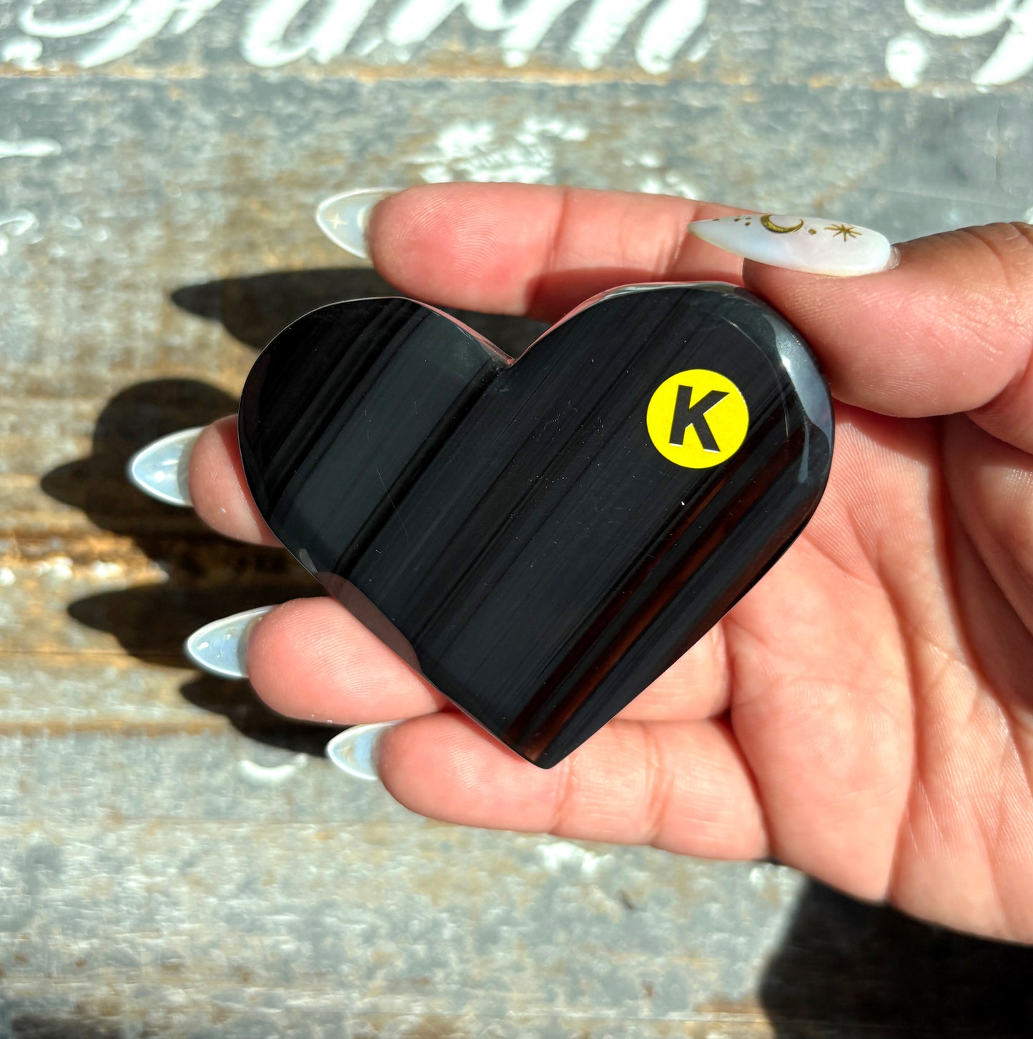 Gorgeous Midnight Lace Obsidian Heart from Armenia | K