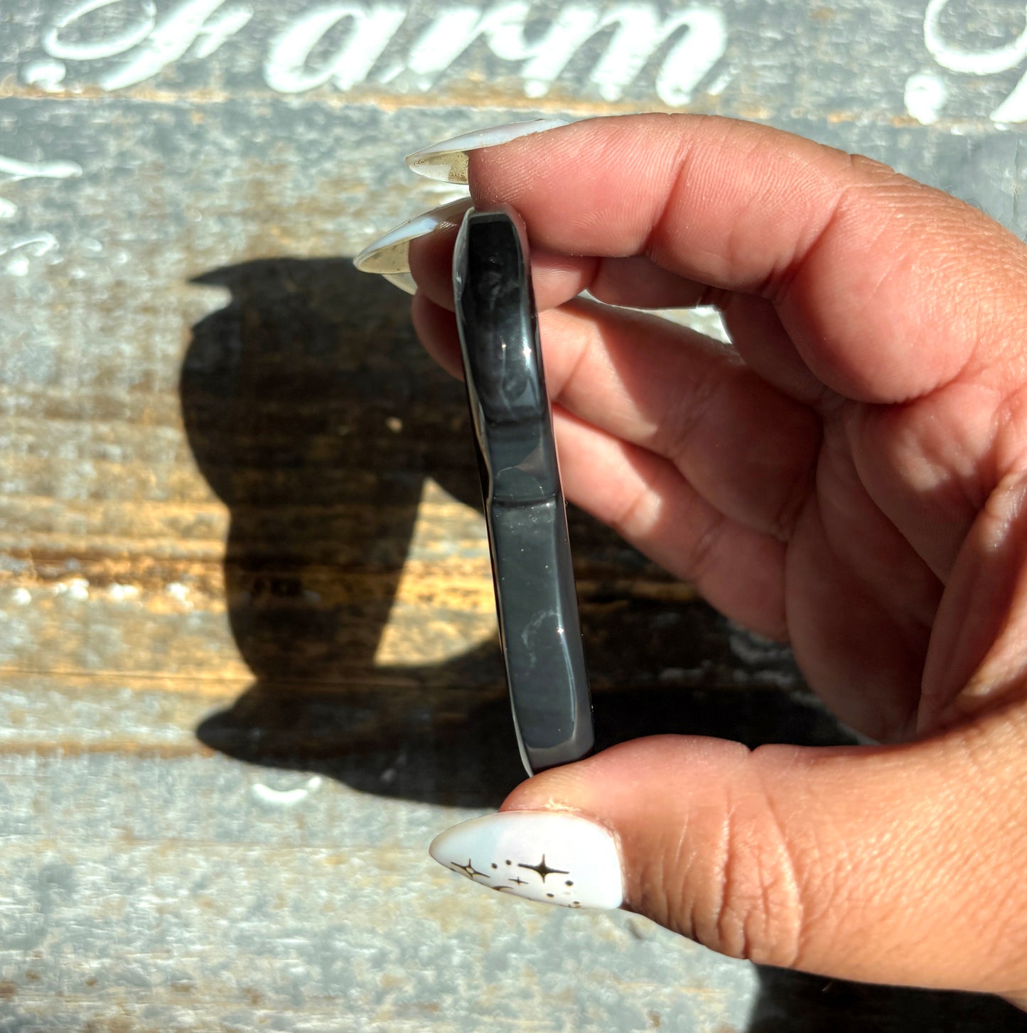 Gorgeous Midnight Lace Obsidian Heart from Armenia | K