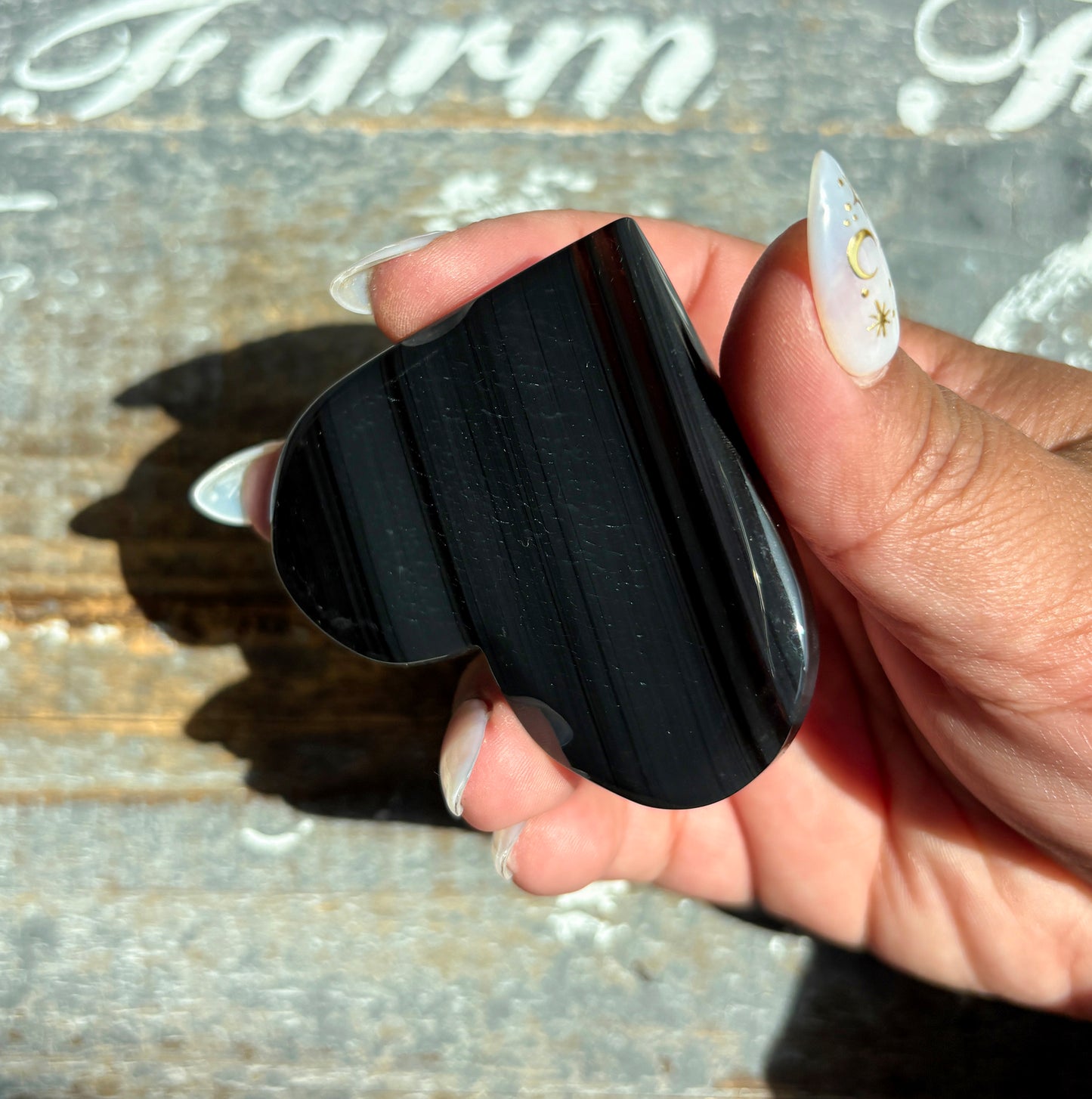 Gorgeous Midnight Lace Obsidian Heart from Armenia | K