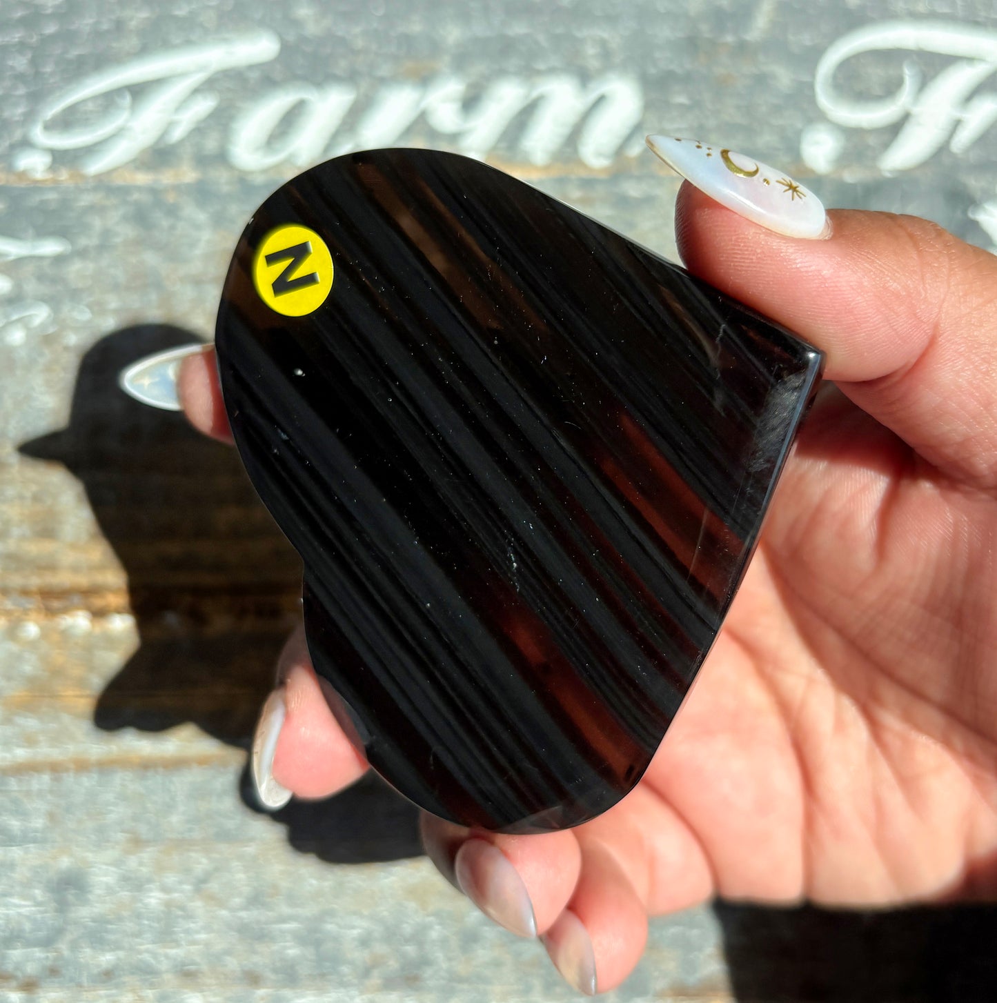 Gorgeous Midnight Lace Obsidian Heart from Armenia | N