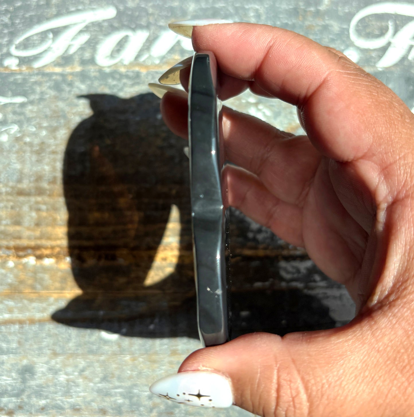 Gorgeous Midnight Lace Obsidian Heart from Armenia | Q