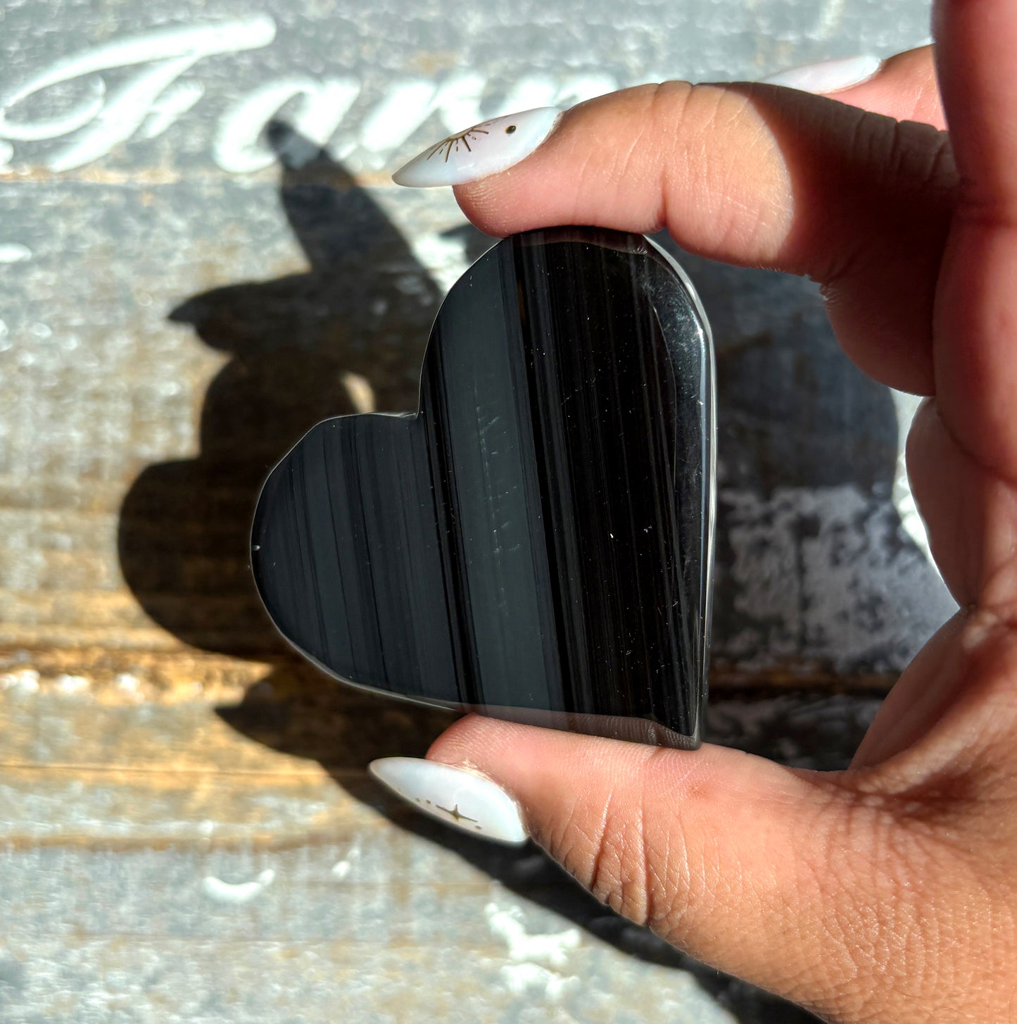 Gorgeous Midnight Lace Obsidian Heart from Armenia | L