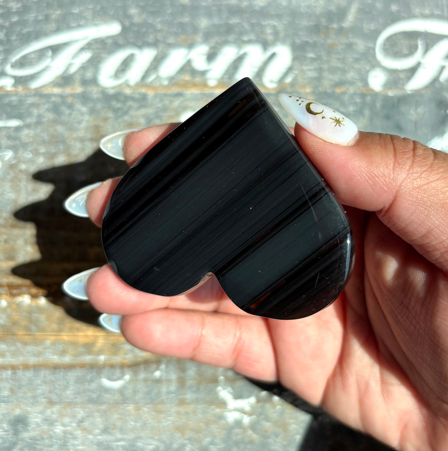 Gorgeous Midnight Lace Obsidian Heart from Armenia | M