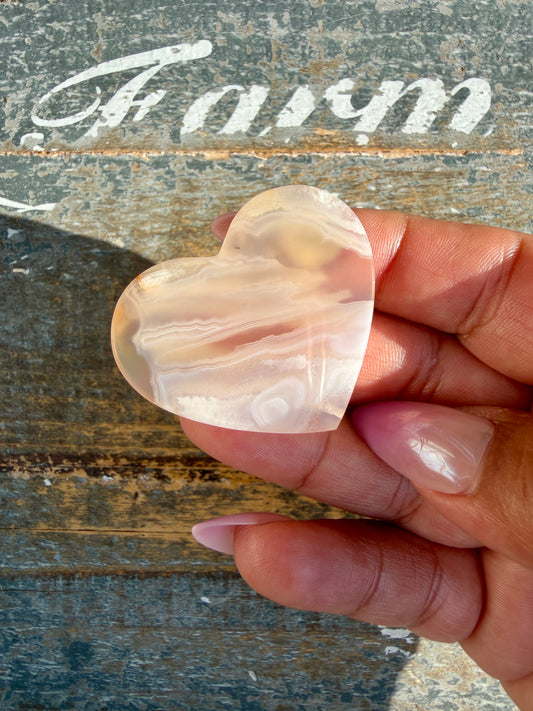 Gorgeous Indonesia Moss Agate Small Heart (Flat Back) | Opt 29 | Size - 1.5"