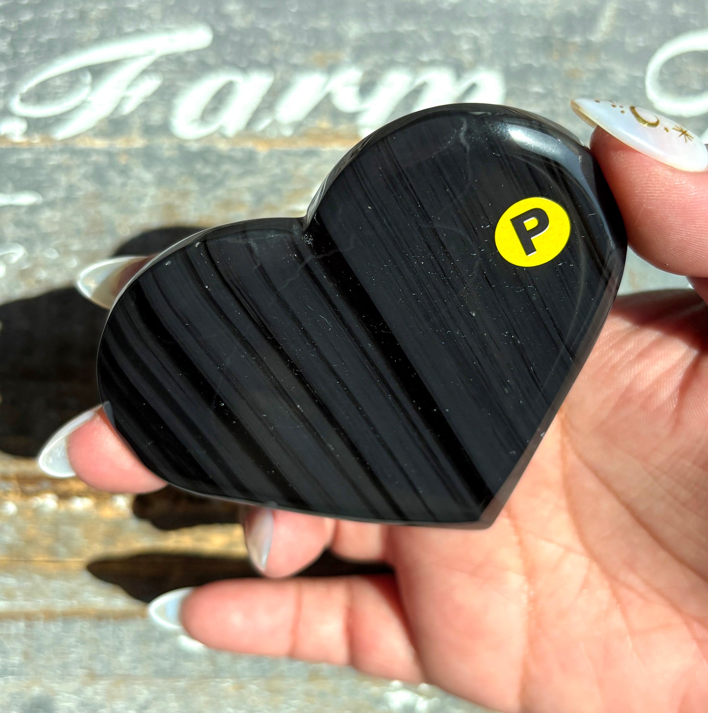 Gorgeous Midnight Lace Obsidian Heart from Armenia | P