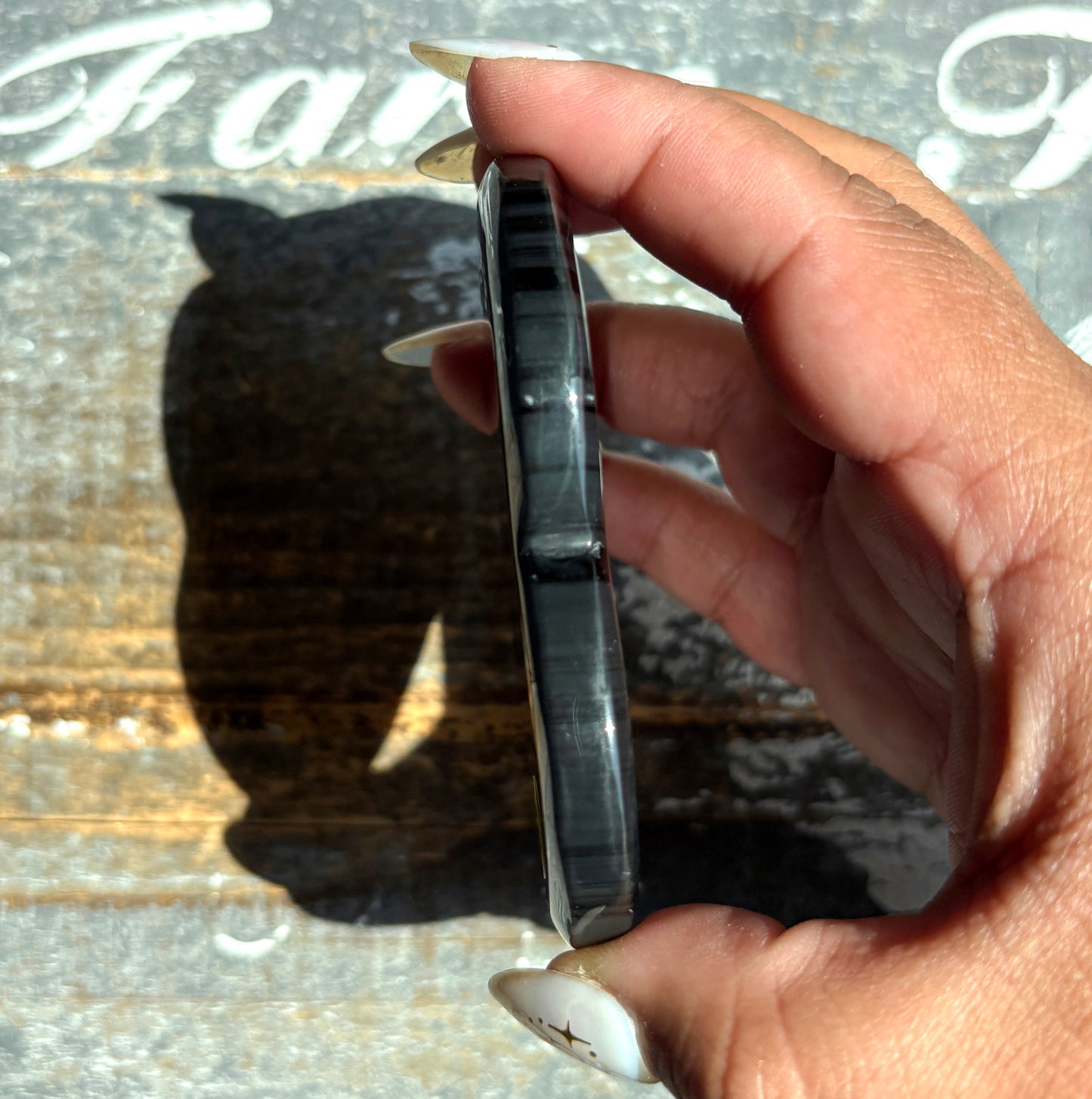 Gorgeous Midnight Lace Obsidian Heart from Armenia | P