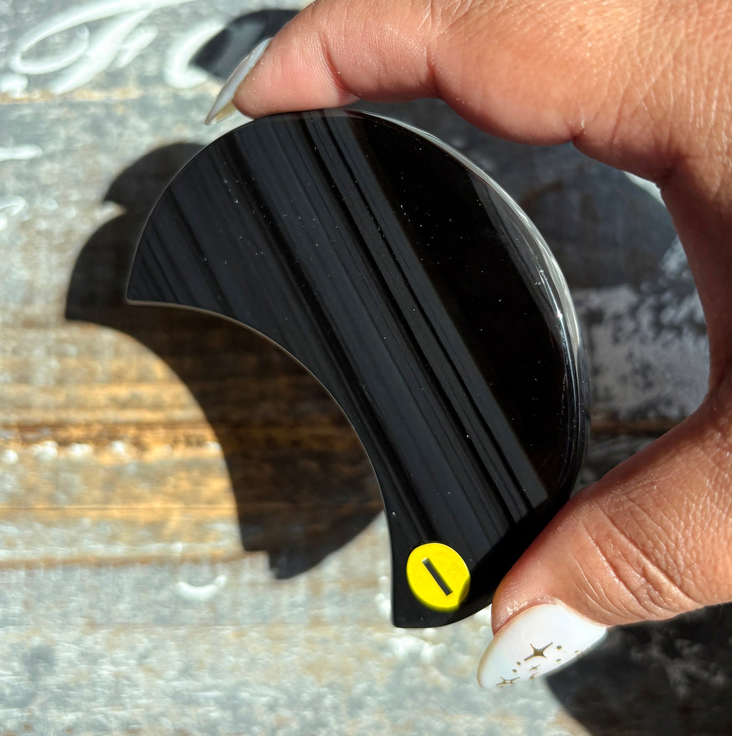 Gorgeous Midnight Lace Obsidian Moon from Armenia | I
