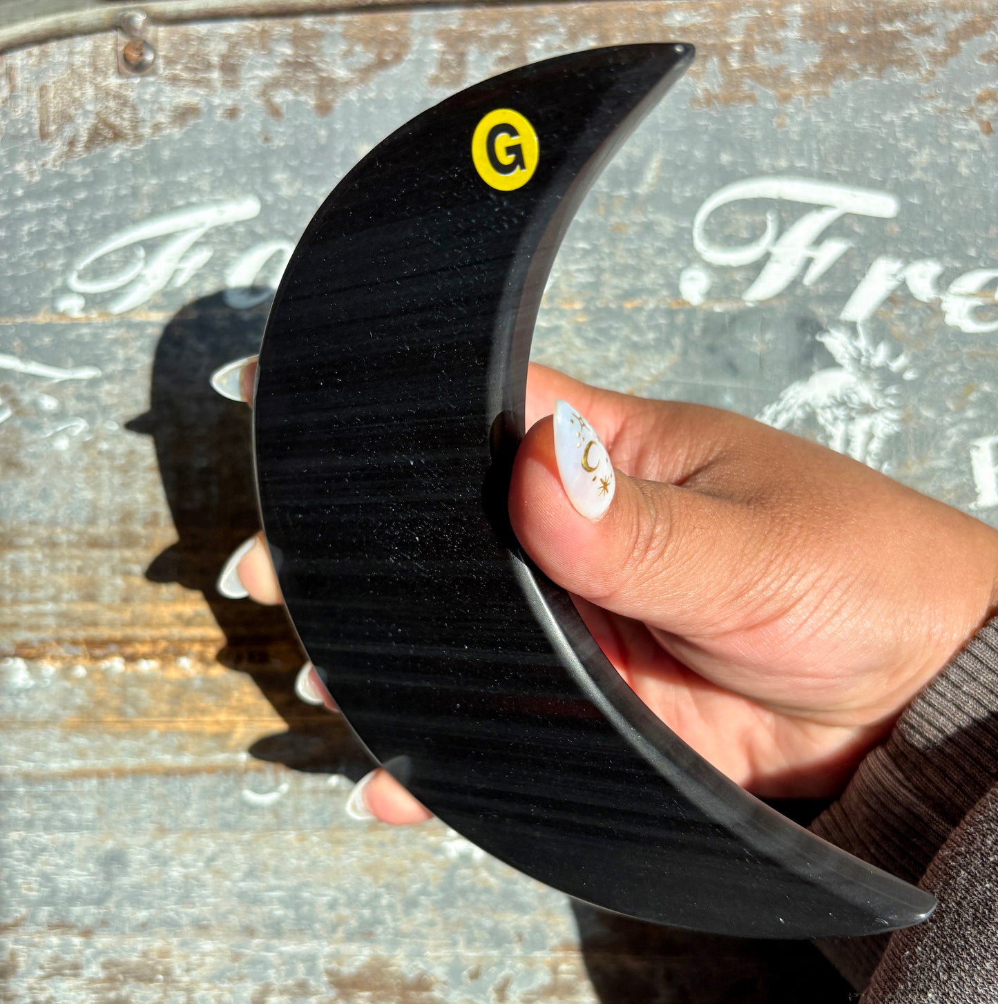 Gorgeous Midnight Lace Obsidian Moon from Armenia | G