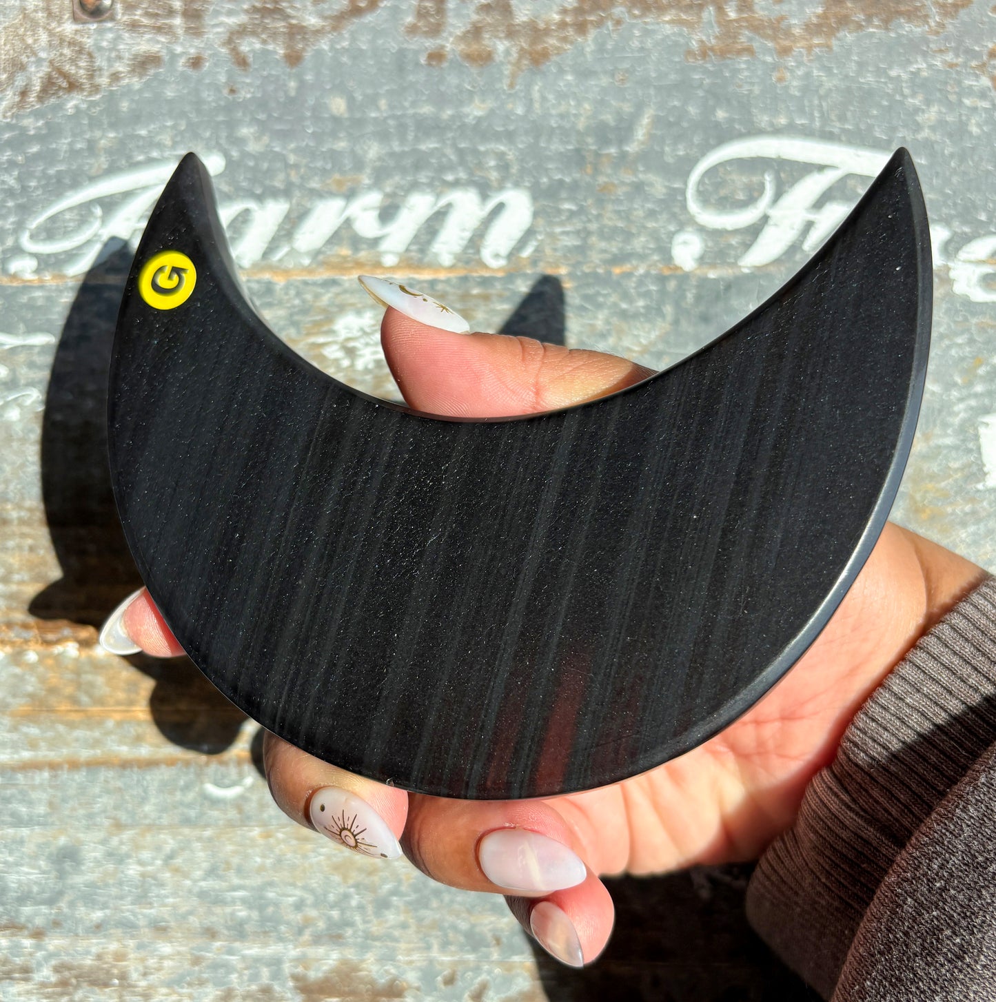 Gorgeous Midnight Lace Obsidian Moon from Armenia | G