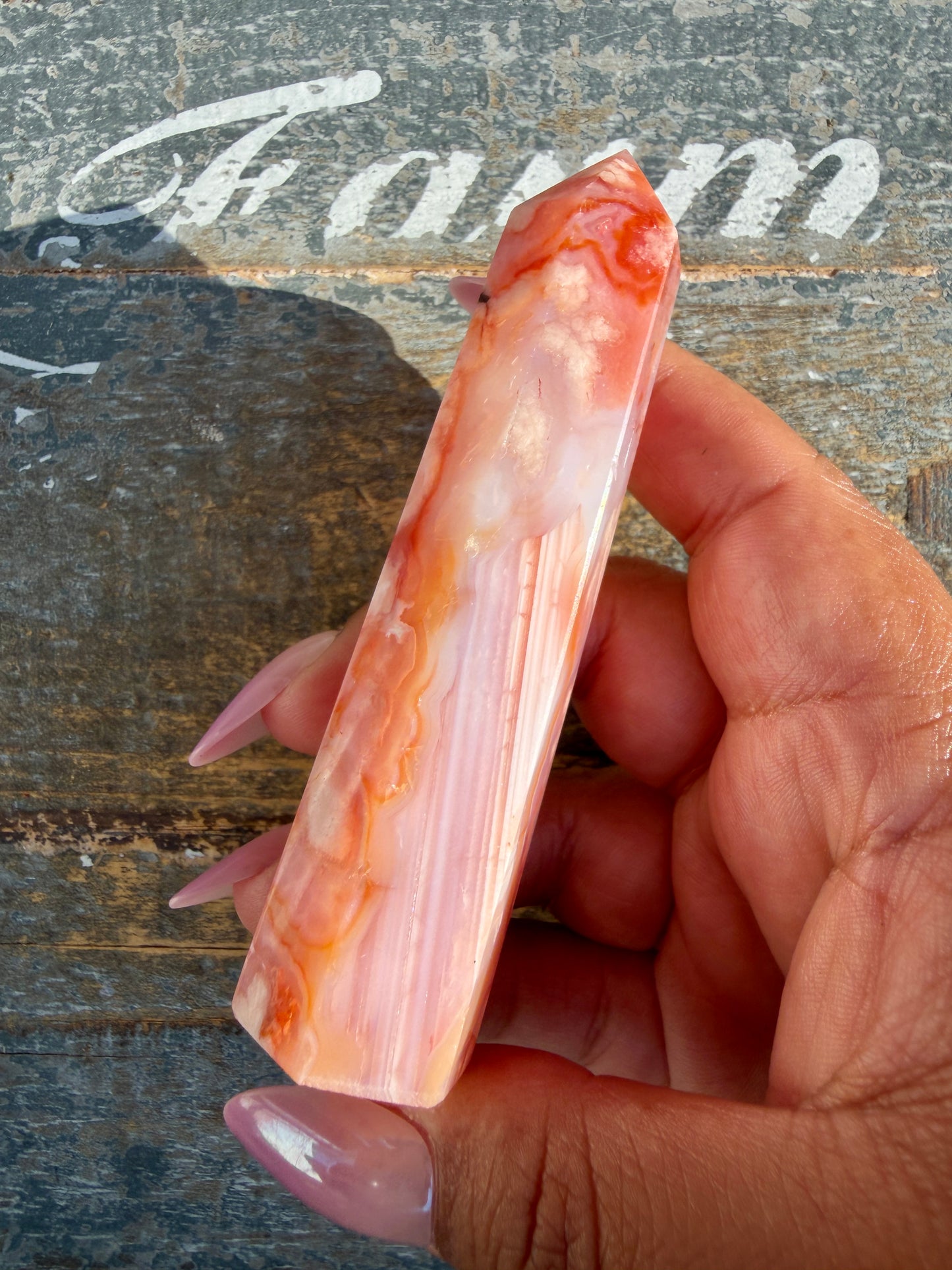 Gorgeous High Quality Carnelian & Flower Agate Tower | Madagascar | Opt L