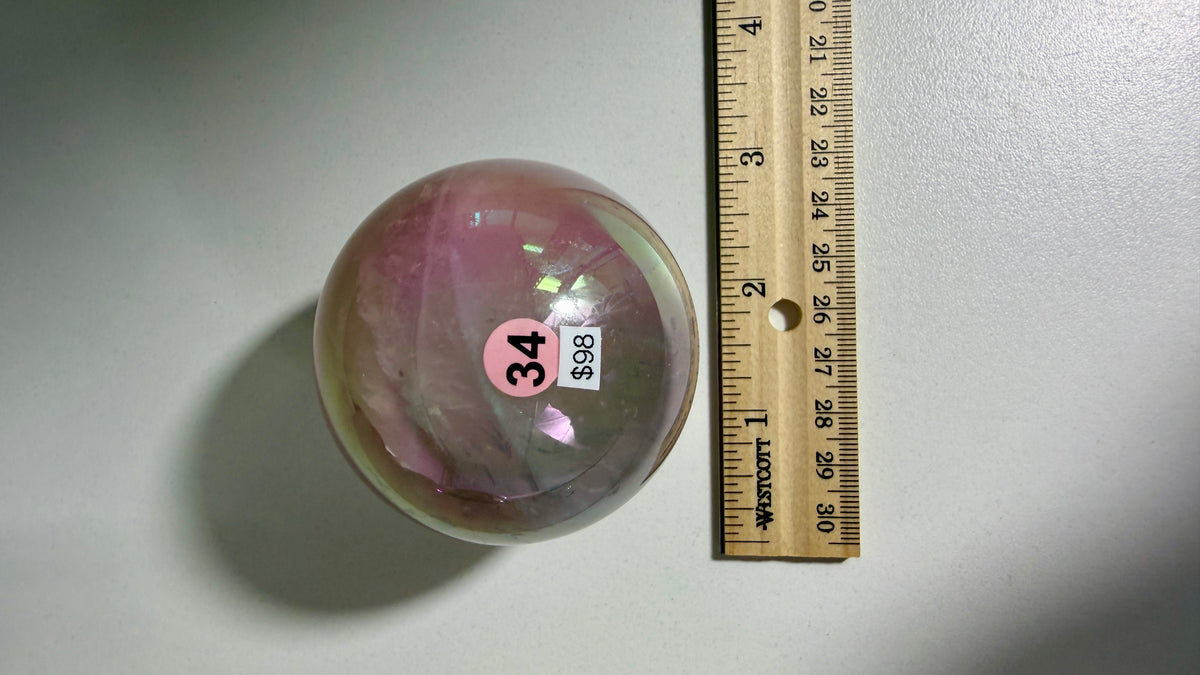 Gorgeous Aura Rose Quartz Sphere | Opt 34
