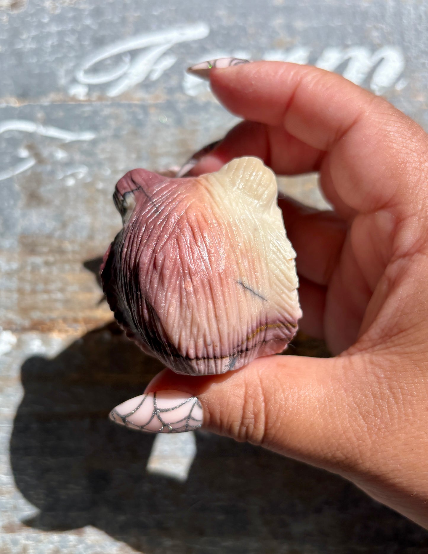 Gorgeous Hand Carved Mookaite Bear Head | Opt A