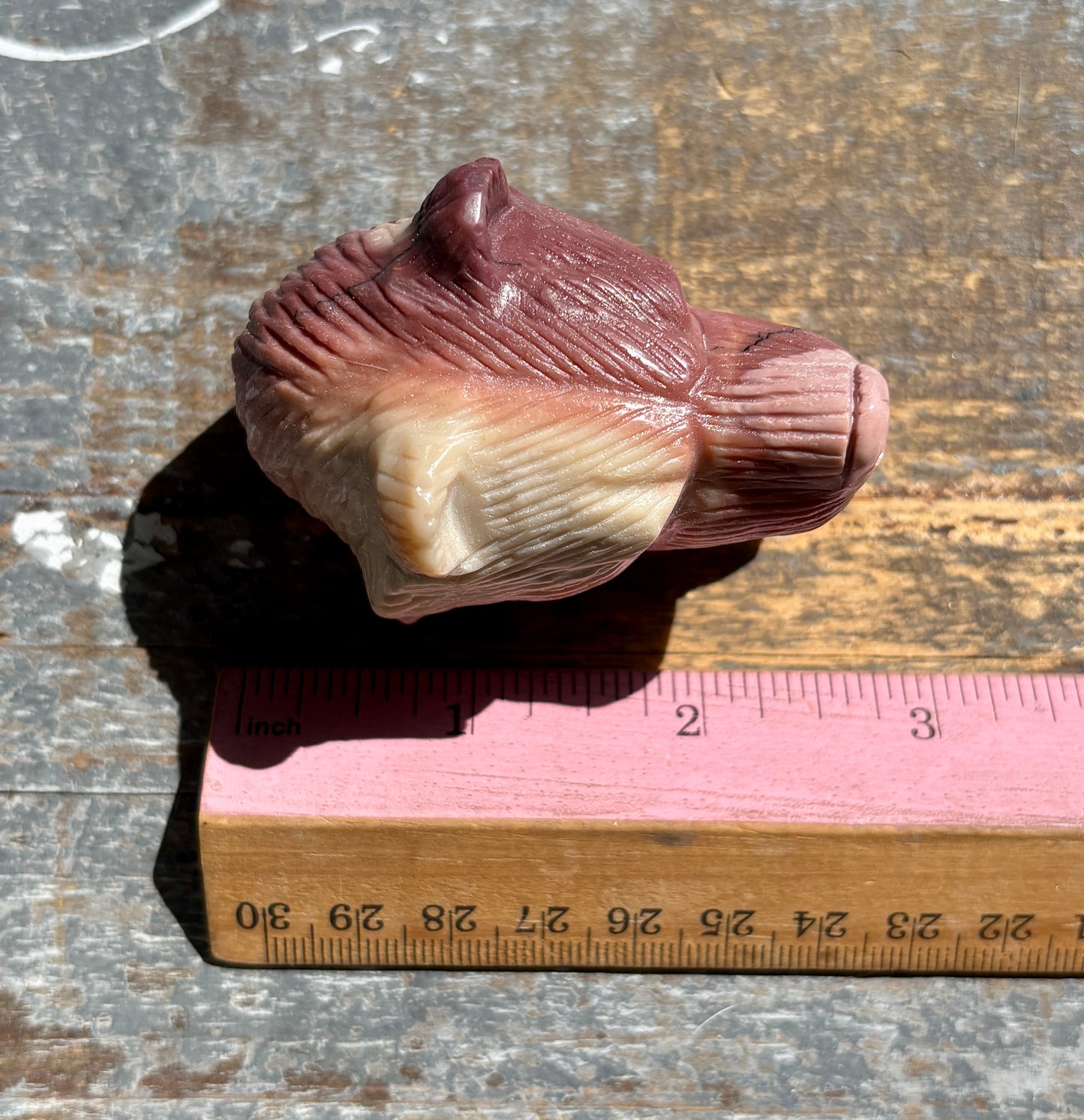 Gorgeous Hand Carved Mookaite Bear Head | Opt A