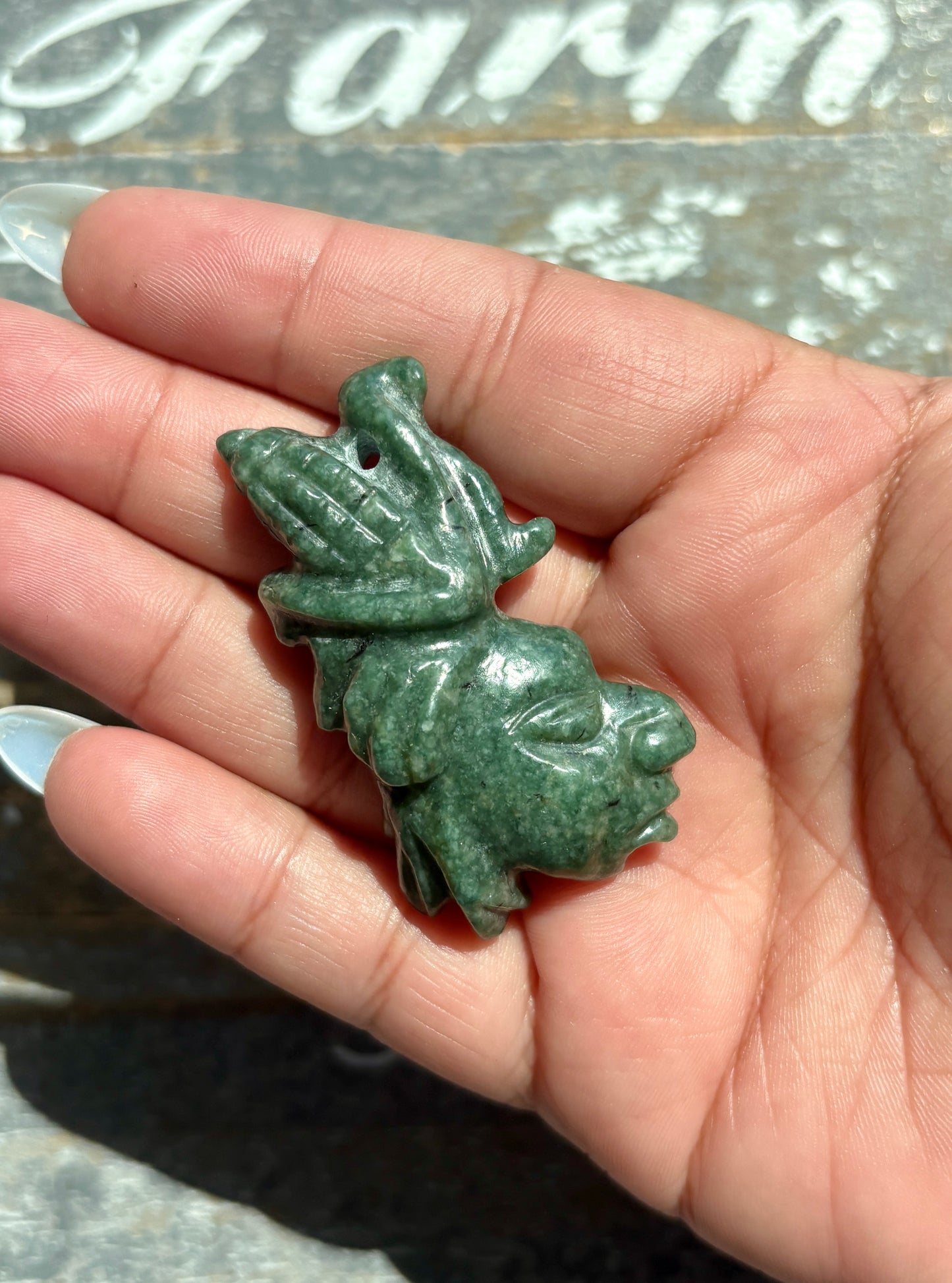 Gorgeous Guatemalan Jade Mayan Face Pendant