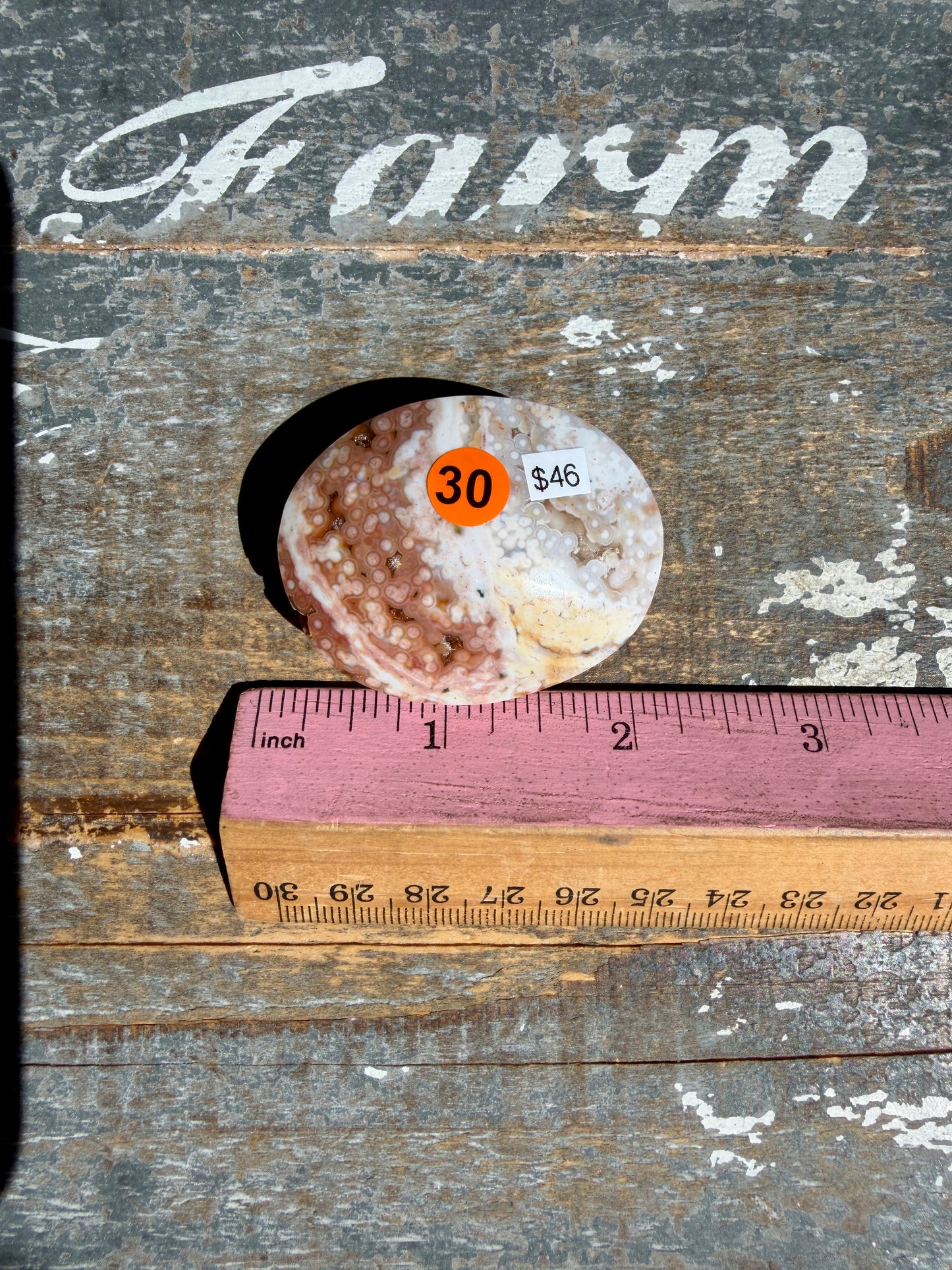 Gorgeous Authentic Ocean Jasper Palm Stone | Opt 30