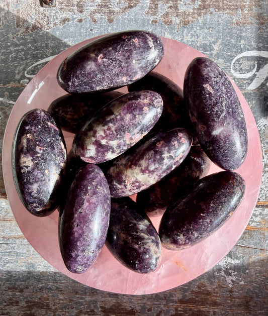 One (1) Gorgeous Lepidolite, Pink Tourmaline & Quartz Lingam | Intuitively Chosen