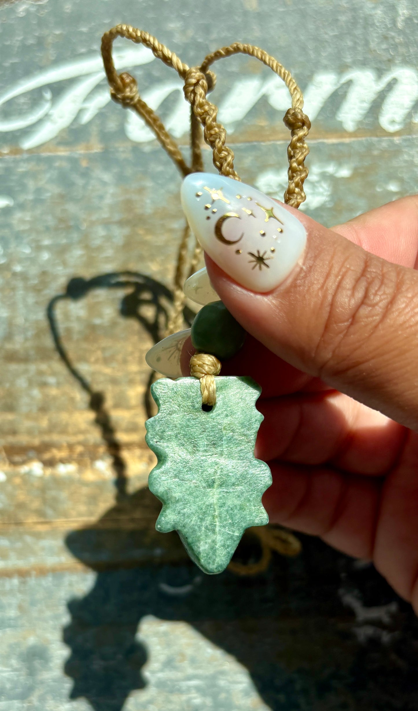 Gorgeous Guatemalan Jade Mayan Face Macrame Necklace