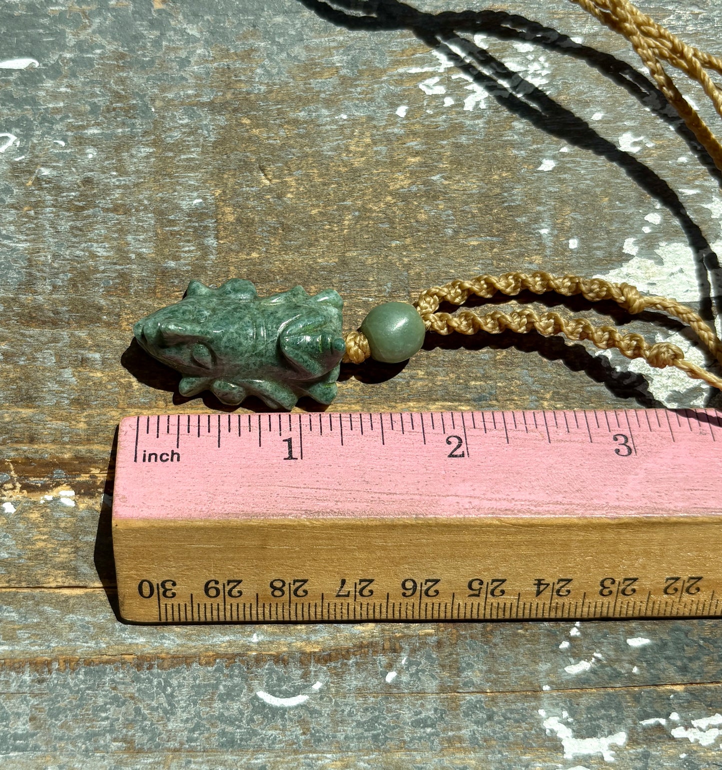 Gorgeous Guatemalan Jade Mayan Face Macrame Necklace