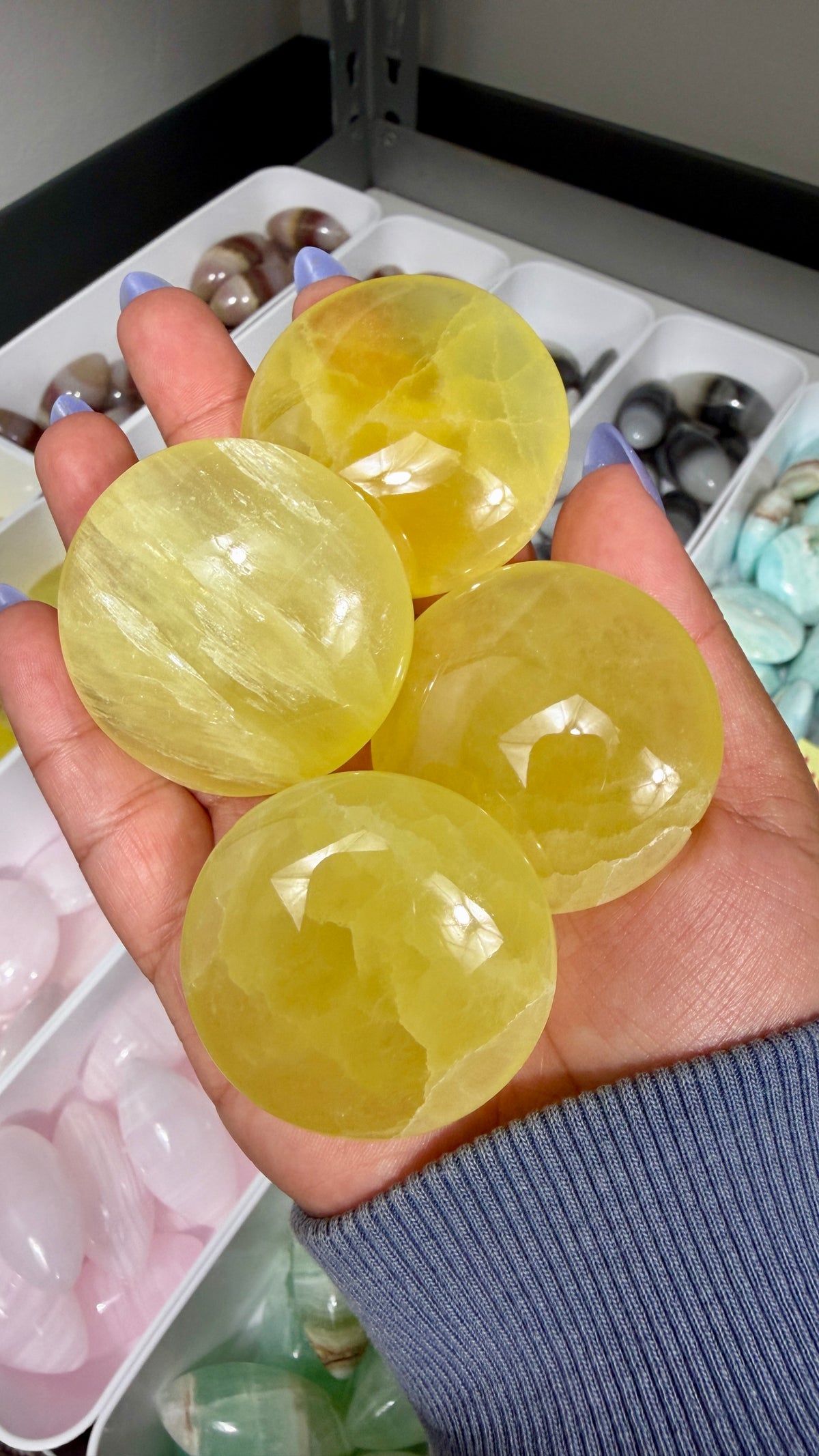 One (1) Gorgeous Lemon Calcite Medallion | Intuitively Chosen