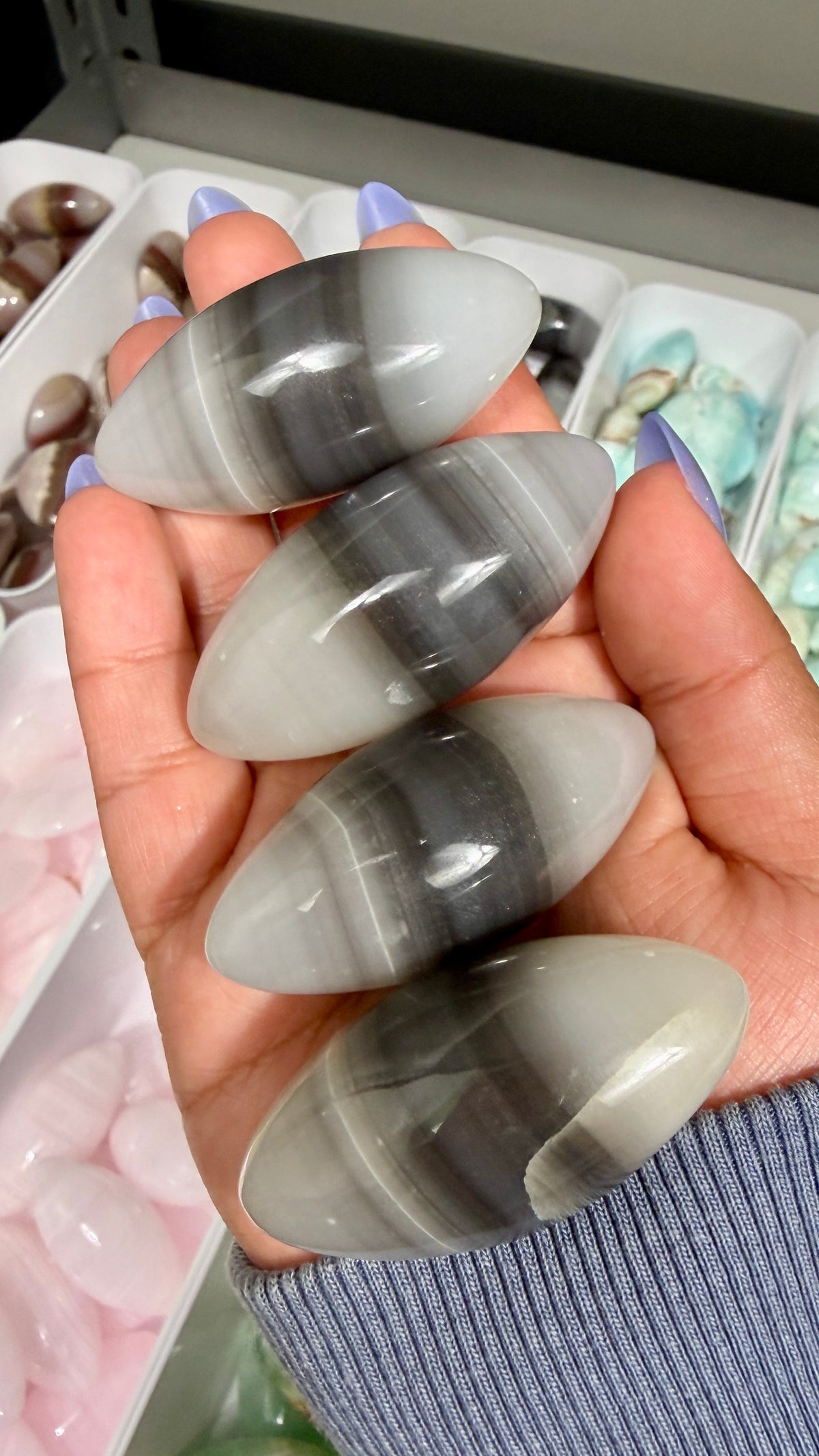 One (1) Black Banded Calcite Lingam | Pakistan | Intuitively Chosen