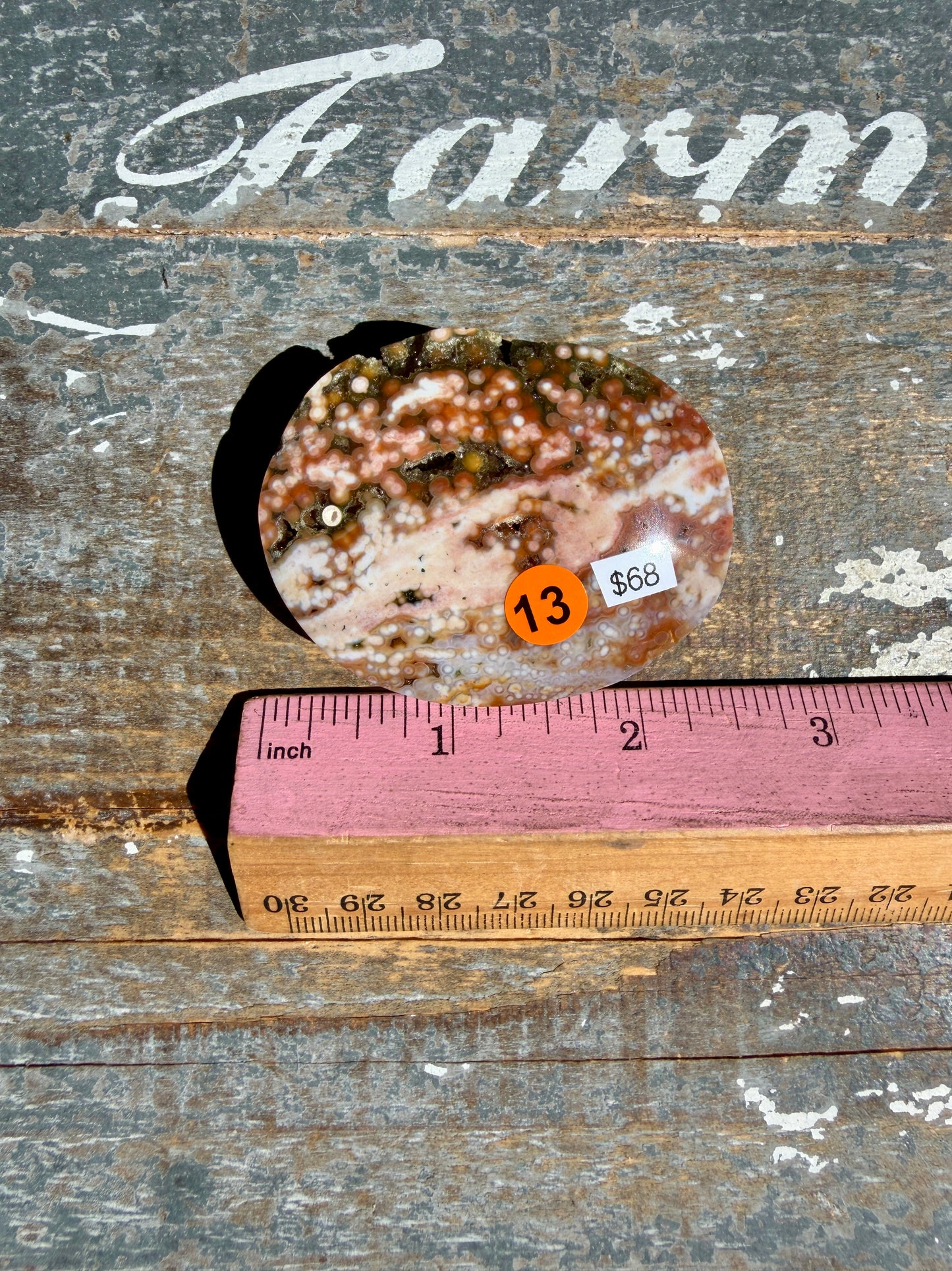 Gorgeous Authentic Ocean Jasper Palm Stone | Opt 13
