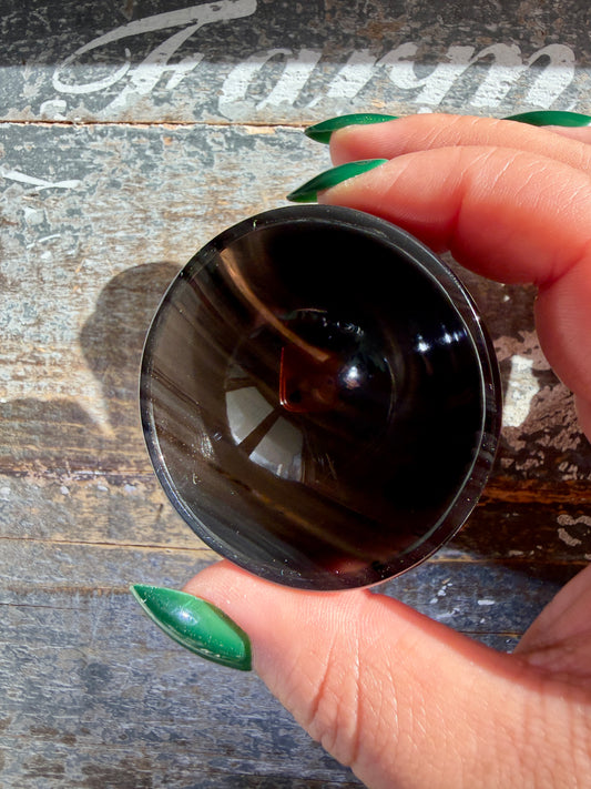 Spooky Midnight Lace Obsidian Mini Bowl | Opt R