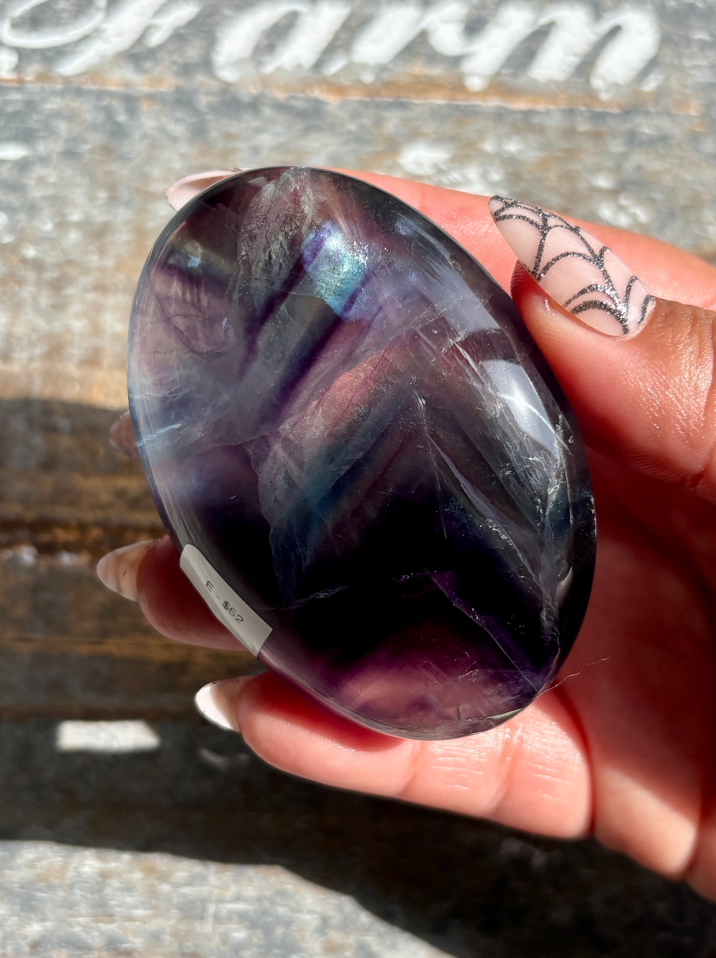 Gorgeous High Quality Rainbow Fluorite Palm Stone | Opt E