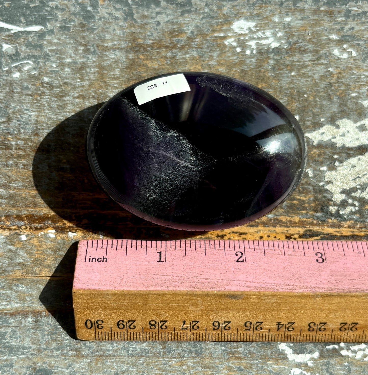 Gorgeous High Quality Rainbow Fluorite Palm Stone | Opt H