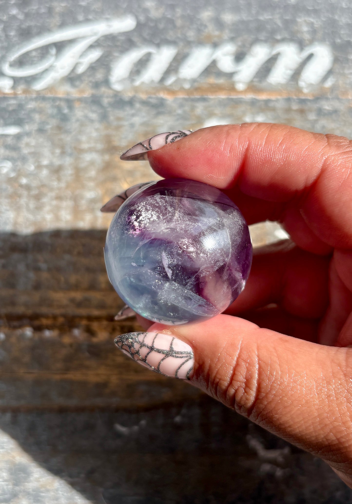 Gorgeous High Quality Rainbow Fluorite Sphere | Opt C