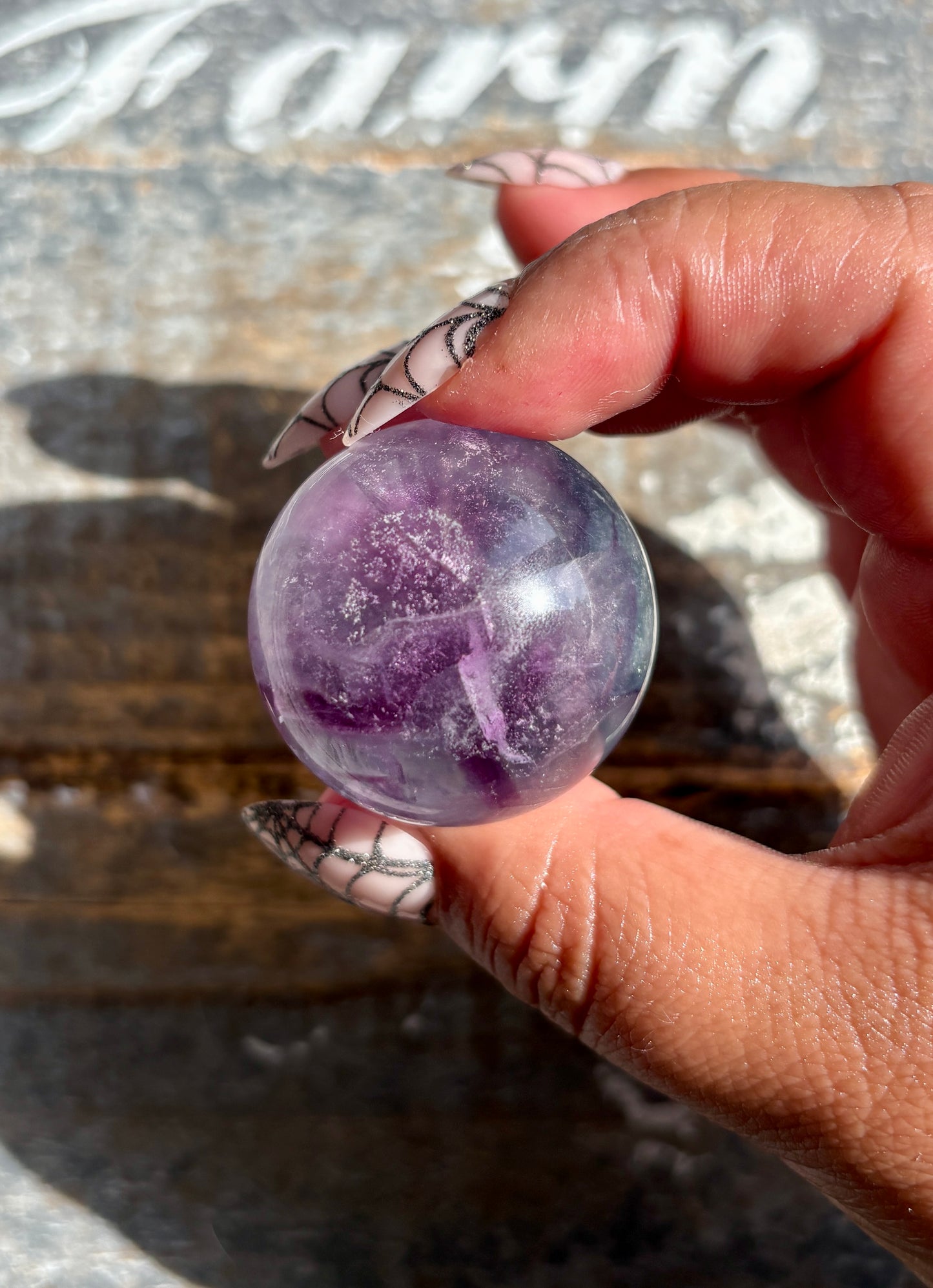 Gorgeous High Quality Rainbow Fluorite Sphere | Opt C